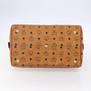 MCM Logogram Vicetos Boston Bag PVC Leather Brown Gold Auth 149334-5