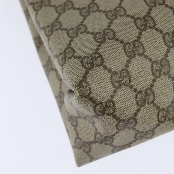 GUCCI GG Supreme Web Sherry Line Tote Bag PVC Beige Gold 39 02 091 Auth 149350