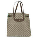 GUCCI GG Supreme Web Sherry Line Tote Bag PVC Beige Gold 39 02 091 Auth 149350-13