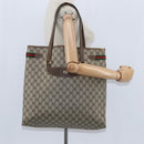 GUCCI GG Supreme Web Sherry Line Tote Bag PVC Beige Gold 39 02 091 Auth 149350-22