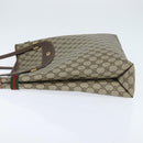 GUCCI GG Supreme Web Sherry Line Tote Bag PVC Beige Gold 39 02 091 Auth 149350-3