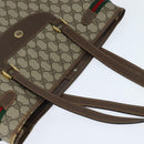 GUCCI GG Supreme Web Sherry Line Tote Bag PVC Beige Gold 39 02 091 Auth 149350-6