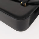 GUCCI Hand Bag Leather Black Gold Auth 149354-14