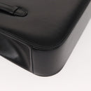 GUCCI Hand Bag Leather Black Gold Auth 149354-15