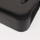 GUCCI Hand Bag Leather Black Gold Auth 149354-16