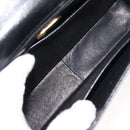 GUCCI Hand Bag Leather Black Gold Auth 149354-11