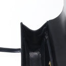 GUCCI Hand Bag Leather Black Gold Auth 149354-20