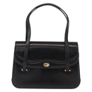 GUCCI Hand Bag Leather Black Gold Auth 149354-13