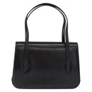 GUCCI Hand Bag Leather Black Gold Auth 149354-2