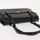 GUCCI Hand Bag Leather Black Gold Auth 149354-6