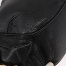 PRADA Shoulder Bag Leather Black Gold Auth 149362-12