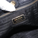 PRADA Shoulder Bag Leather Black Gold Auth 149362-17