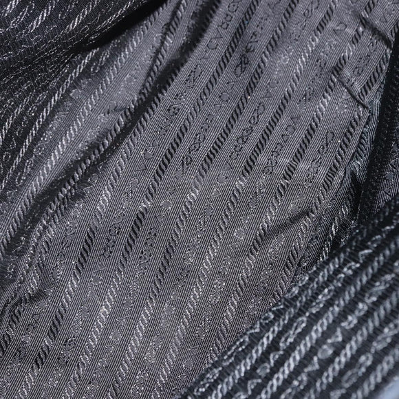 PRADA Shoulder Bag Leather Black Gold Auth 149362