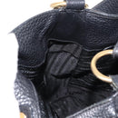 PRADA Shoulder Bag Leather Black Gold Auth 149362-20