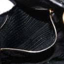 PRADA Shoulder Bag Leather Black Gold Auth 149362-22