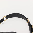 PRADA Shoulder Bag Leather Black Gold Auth 149362-8