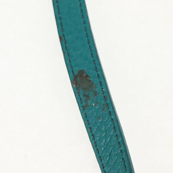 PRADA Hand Bag Leather 2way Gold Emerald Green Auth 149365