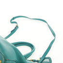 PRADA Hand Bag Leather 2way Gold Emerald Green Auth 149365-19