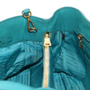 PRADA Hand Bag Leather 2way Gold Emerald Green Auth 149365-28