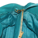 PRADA Hand Bag Leather 2way Gold Emerald Green Auth 149365-29