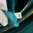 PRADA Hand Bag Leather 2way Gold Emerald Green Auth 149365-12
