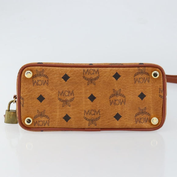 MCM Logogram Vicetos Hand Bag PVC Leather 2way Brown Gold Auth 149366