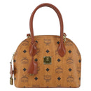 MCM Logogram Vicetos Hand Bag PVC Leather 2way Brown Gold Auth 149366-13