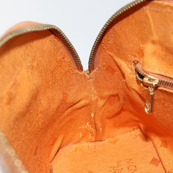 MCM Logogram Vicetos Hand Bag PVC Leather 2way Brown Gold Auth 149366