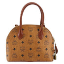MCM Logogram Vicetos Hand Bag PVC Leather 2way Brown Gold Auth 149366-2