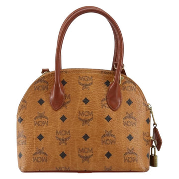MCM Logogram Vicetos Hand Bag PVC Leather 2way Brown Gold Auth 149366 - 0