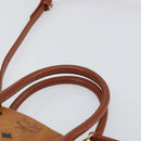 MCM Logogram Vicetos Hand Bag PVC Leather 2way Brown Gold Auth 149366-14