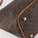 CELINE Macadam Canvas Shoulder Bag PVC Leather Brown Gold Auth 149367-15