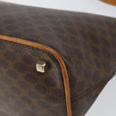 CELINE Macadam Canvas Shoulder Bag PVC Leather Brown Gold Auth 149367-16