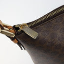 CELINE Macadam Canvas Shoulder Bag PVC Leather Brown Gold Auth 149367-10