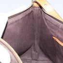 CELINE Macadam Canvas Shoulder Bag PVC Leather Brown Gold Auth 149367-20