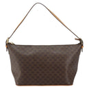 CELINE Macadam Canvas Shoulder Bag PVC Leather Brown Gold Auth 149367-13