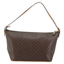 CELINE Macadam Canvas Shoulder Bag PVC Leather Brown Gold Auth 149367-2