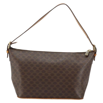 CELINE Macadam Canvas Shoulder Bag PVC Leather Brown Gold Auth 149367 - 0