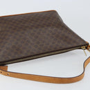 CELINE Macadam Canvas Shoulder Bag PVC Leather Brown Gold Auth 149367-6