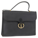 Christian Dior Honeycomb Canvas Hand Bag PVC 2way Black Gold Auth 149368-1