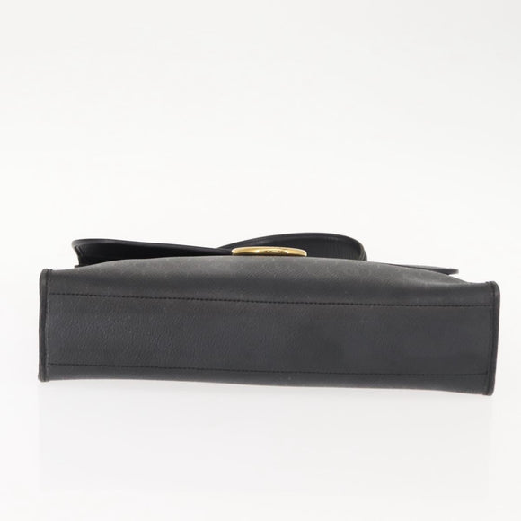 Christian Dior Honeycomb Canvas Hand Bag PVC 2way Black Gold Auth 149368