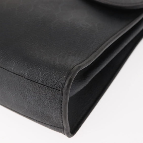 Christian Dior Honeycomb Canvas Hand Bag PVC 2way Black Gold Auth 149368