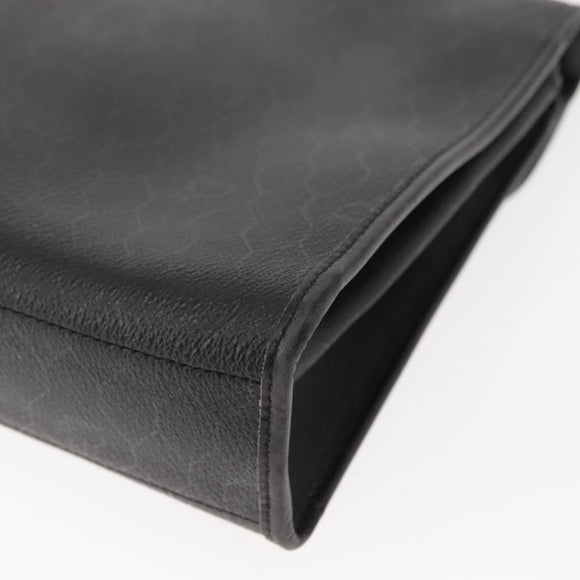 Christian Dior Honeycomb Canvas Hand Bag PVC 2way Black Gold Auth 149368