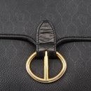 Christian Dior Honeycomb Canvas Hand Bag PVC 2way Black Gold Auth 149368-18