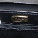 Christian Dior Honeycomb Canvas Hand Bag PVC 2way Black Gold Auth 149368-11