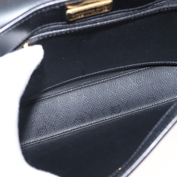 Christian Dior Honeycomb Canvas Hand Bag PVC 2way Black Gold Auth 149368