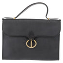 Christian Dior Honeycomb Canvas Hand Bag PVC 2way Black Gold Auth 149368-13