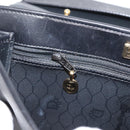 Christian Dior Honeycomb Canvas Hand Bag PVC 2way Black Gold Auth 149368-21