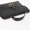 Christian Dior Honeycomb Canvas Hand Bag PVC 2way Black Gold Auth 149368-6