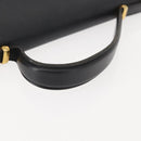 Christian Dior Honeycomb Canvas Hand Bag PVC 2way Black Gold Auth 149368-7